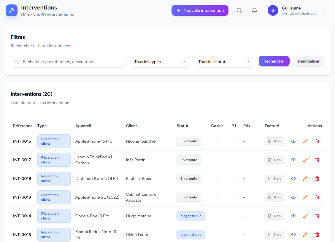 Interventions - SoftRepair